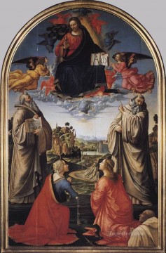  Donor Oil Painting - Christ In Heaven With Four Saints And A Donor Renaissance Florence Domenico Ghirlandaio